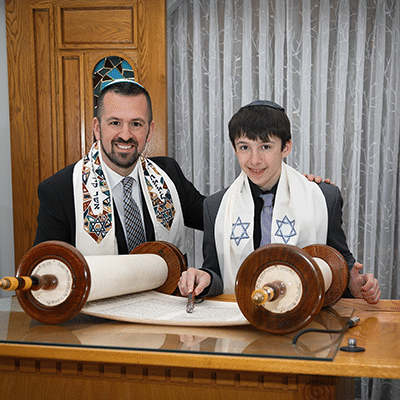 Rabbi with Bar Mitzvah boy